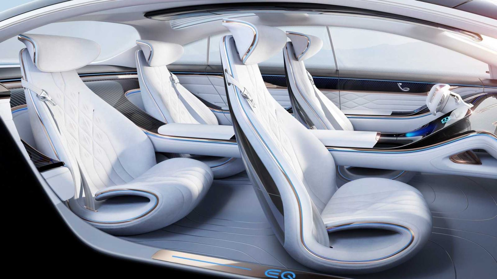 Hé lộ nội thất Mercedes EQ Concept đối đầu Porsche Taycan 4